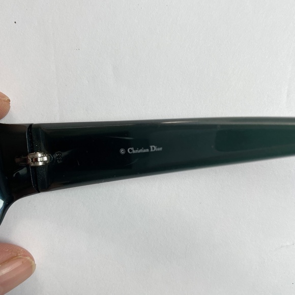 DIOR Eye Glass Frames Vintage Swarovski Crystals Dark Green ITALY - Picture 4 of 5